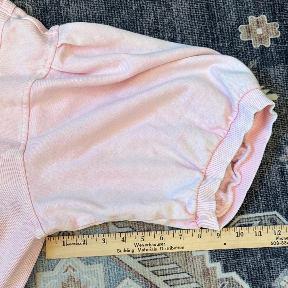 Aerie Seams Right Short Puff Sleeve Cropped Sweatshirt Light Pink Size XXL - Picture 10 of 10
